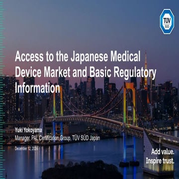 Japan Medical Device Regulatory Approval Process | PPTX