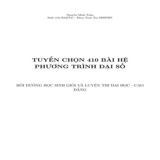 Tuyen tap 410 cau he phuong trinh 