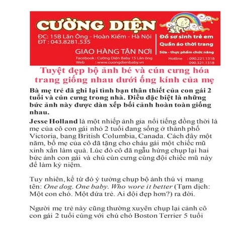 Tuyệt đẹp bộ ảnh bé và cún cưng hóa trang giống nhau dưới ống kính của mẹ