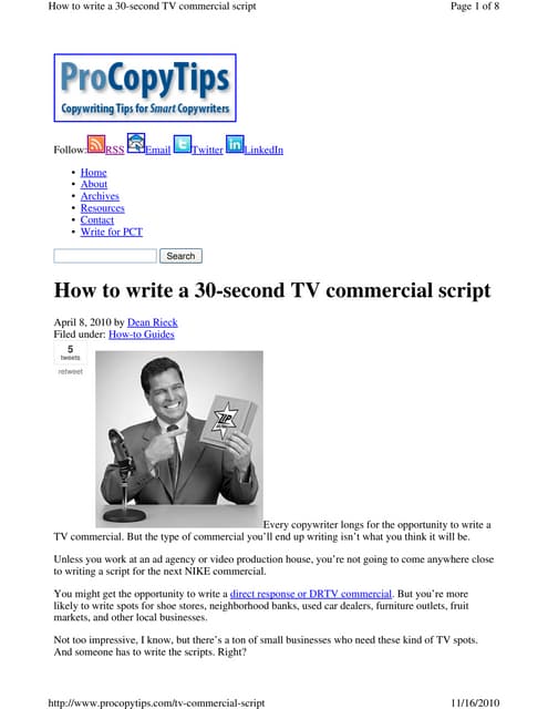 Tv commercial-script