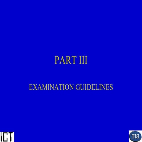 Preparing for BIT – BIT Semester 1 Examination 2001