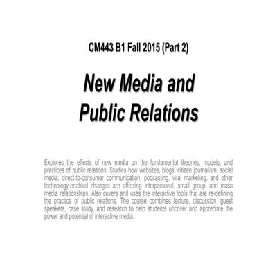 My BU New Media Fall 2015 Class Slides - 2nd Half