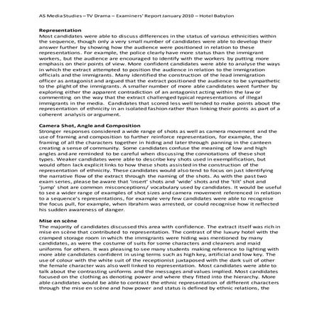 Tv drama examiners report jan 2010