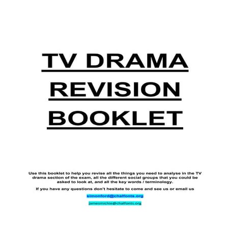 TV Drama Revision Booklet