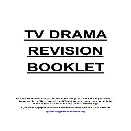 A Level TV Drama Revision Booklet