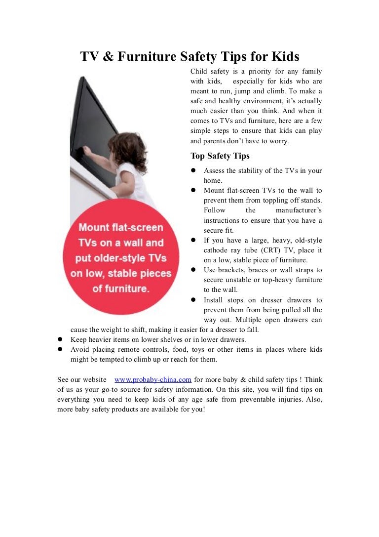 Tv & Furniture Safety Tips for Kids