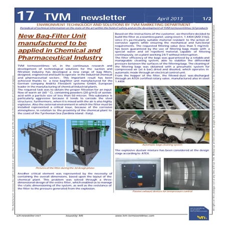 Tvm termoventilmec 2013-newsletter-17-chemical and pharmaceutics-eng
