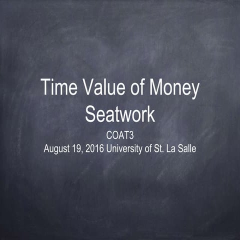 Time Value of Money Seatwork