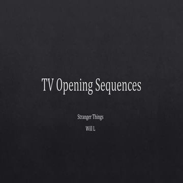 Stranger Things Opening Sequence