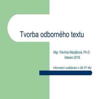 Tvorba odborného textu