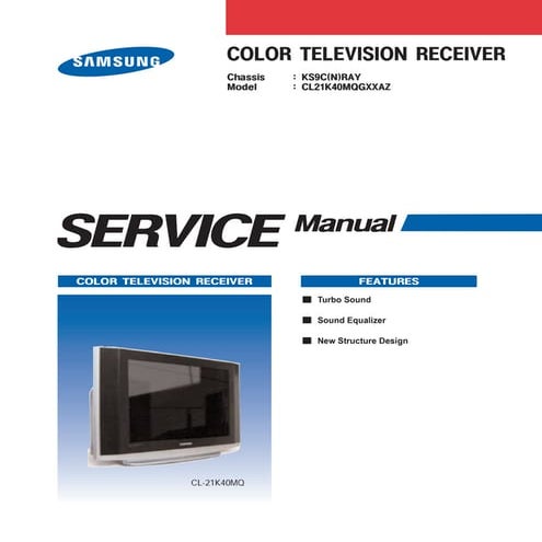 Tv samsung cl21k40mqgxxaz_chassis_ks9c_n_ray