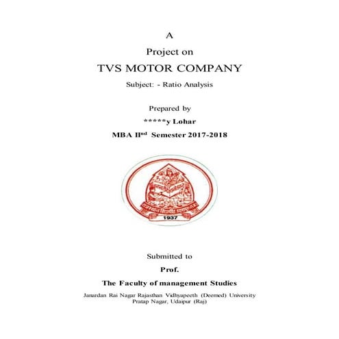Tvs motor financial ratio