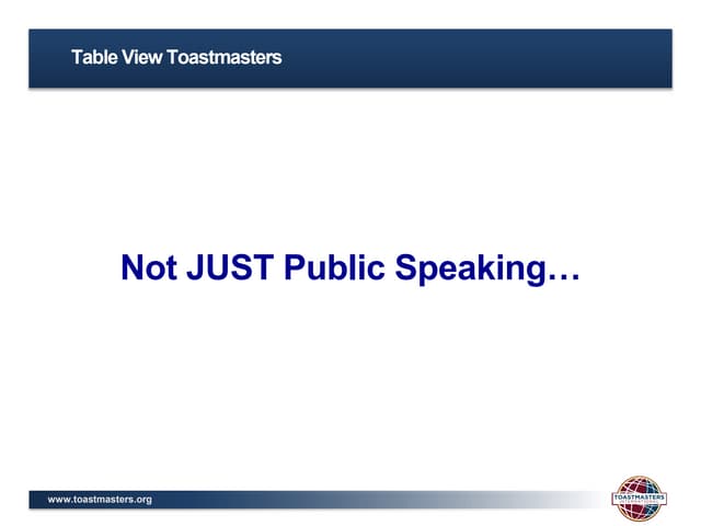 Not Just Public Speaking