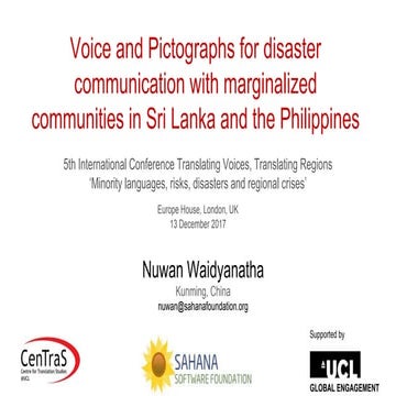 Voice and Pictographs for Disaster Communication