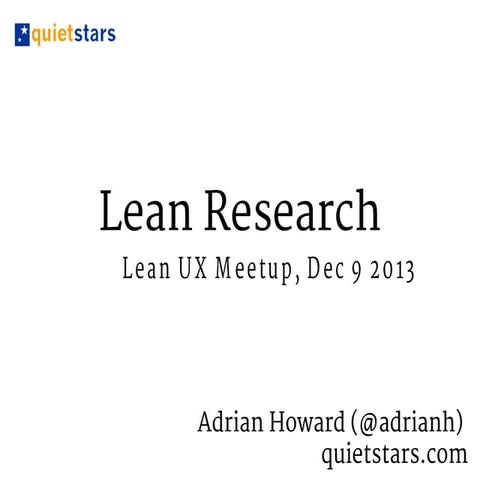 Lean Research