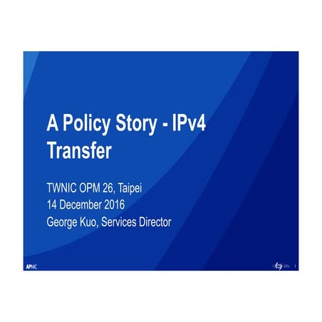 IPv4 Transfers, Taiwan Internet Forum