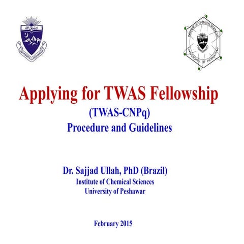 TWAS-CNPq Fellowships Brazil: Application Procedure and Guidelines