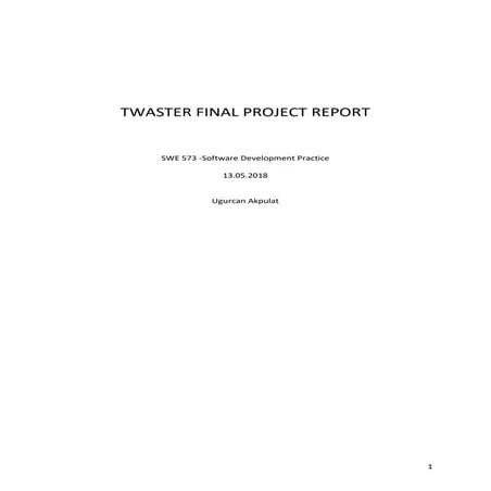 Twaster final project report