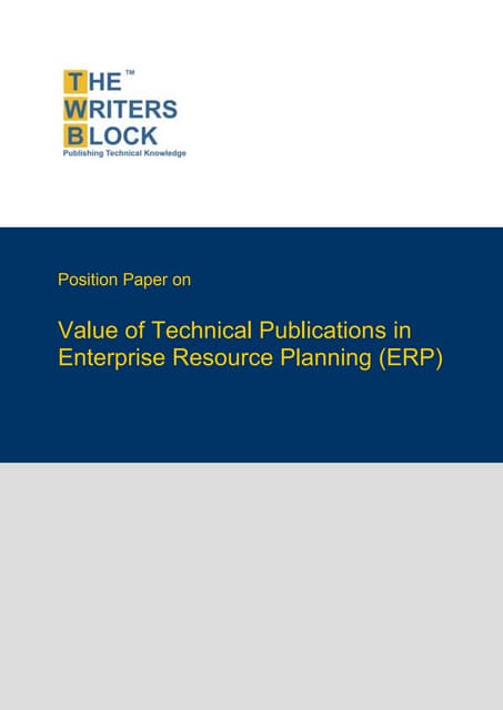 TWB Position Paper - Enterprise Resource Planning (ERP)