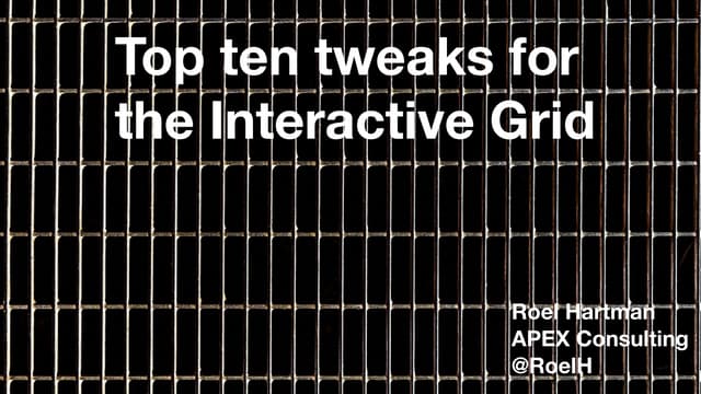 Tweaking the interactive grid