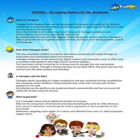 Tweegee, the leading platform for kids! | PDF