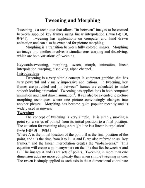 Tweening and morphing