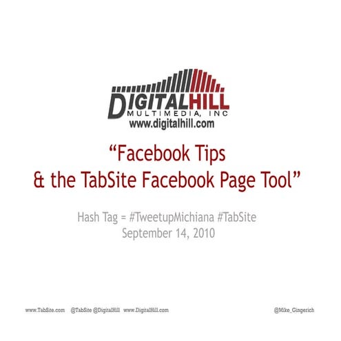 Tweetup Michiana Facebook Fan Page Tips & TabSite Tool