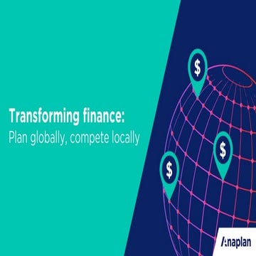 Transforming finance: Plan globally, compete locally