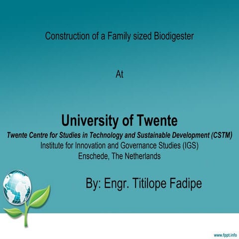Construction of a Family sized Biodigester