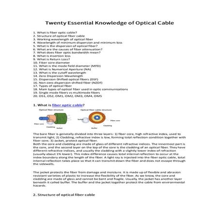 Twenty Essential Knowledge of Optical Cable.pdf