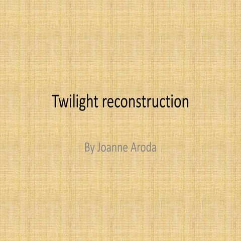 'Twilight' Reconstruction On InDesign