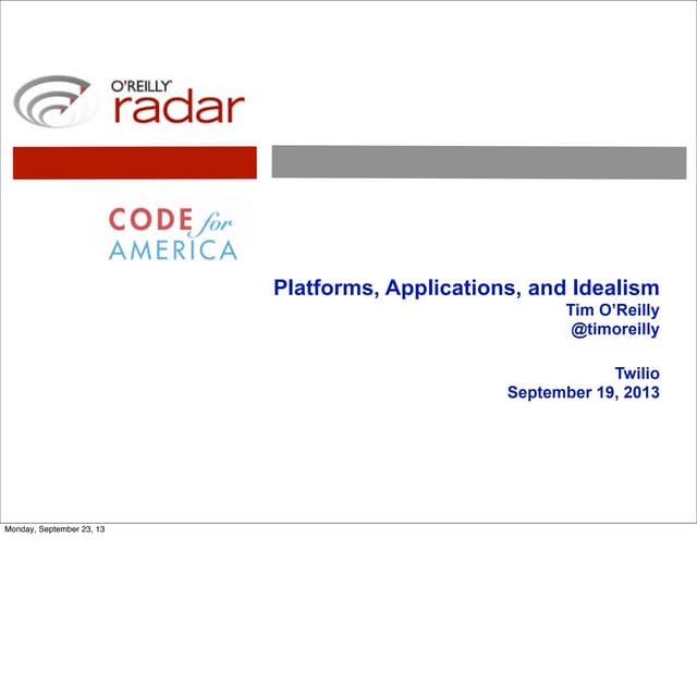 Platforms, Applications, and Idealism
