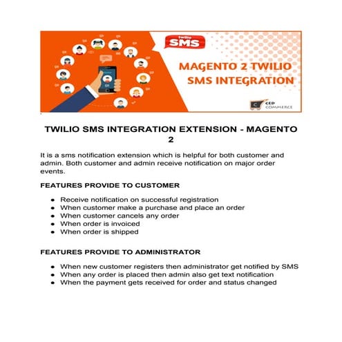 TWILIO SMS INTEGRATION EXTENSION FOR MAGENTO2 - BRIEF OVERVIEW | PDF