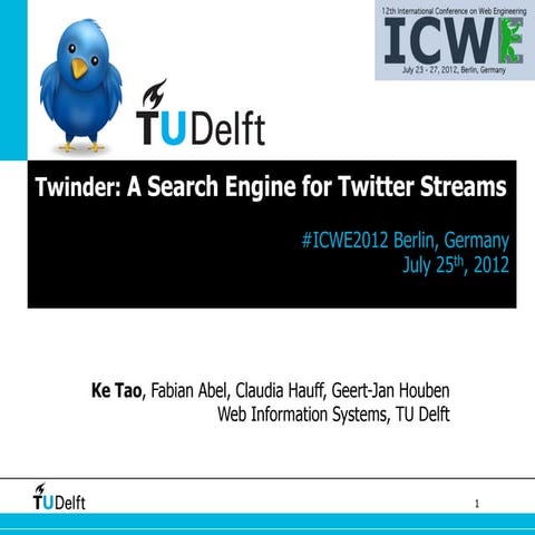 Twinder: A Search Engine for Twitter Streams 