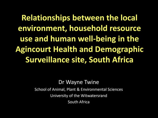 Relationships between the local env...
