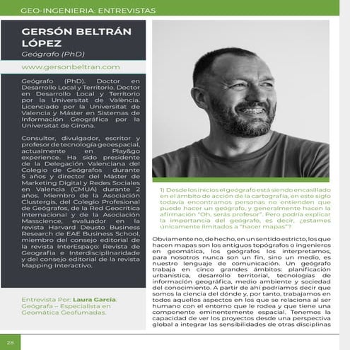 La perspectiva geoespacial del geógrafo