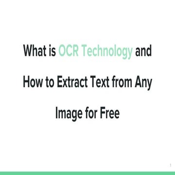 What is OCR Technology and How to Extract Text from Any Image for Free ...