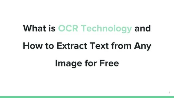 Optical character recognition (ocr) ppt | PPTX | Desktop Publishing ...