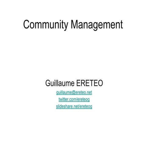 community management