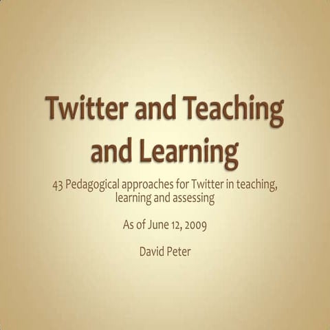 Twitter and Teaching and Learning