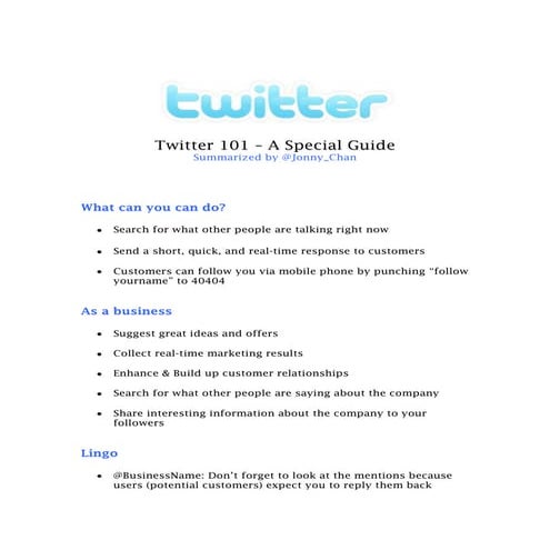 Twitter 101 – A Special Guide