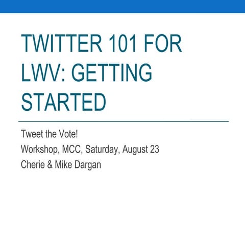 Twitter 101 for League