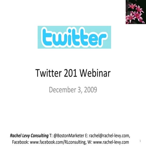 Twitter 201 Webinar