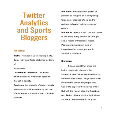 Twitter analytics for sports bloggers