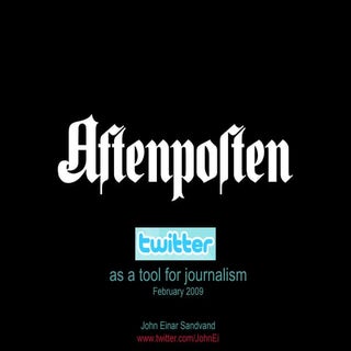 Twitter As A Tool For Journalism