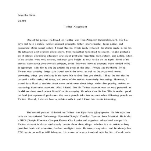 Twitter assignment 