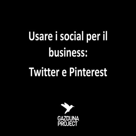  Usare i social per il business: Twitter e Pinterest - Gazduna
