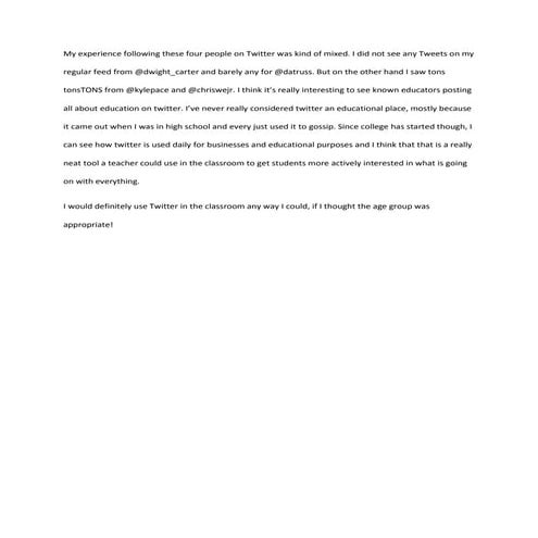 Twitter Experience Docx