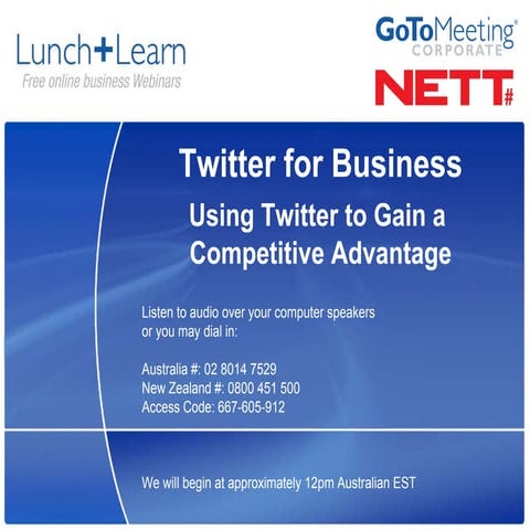 Twitter For Business Lunch+Learn Webinar
