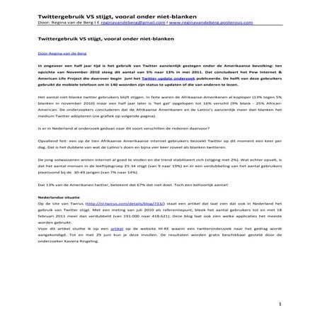 Twittergebruik Vs Stijgt, Vooral Onder Niet Blanken